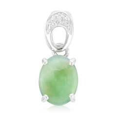 Zilveren hanger met een keizerlijk chrysopraas