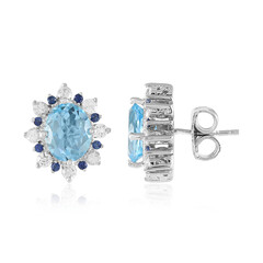 Zilveren oorbellen met hemel-blauwe topaasstenen (Dallas Prince Designs)