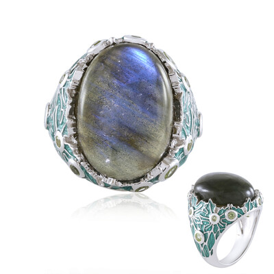 Zilveren ring met een Blauwe Minary Labradoriet (Adela Silber)