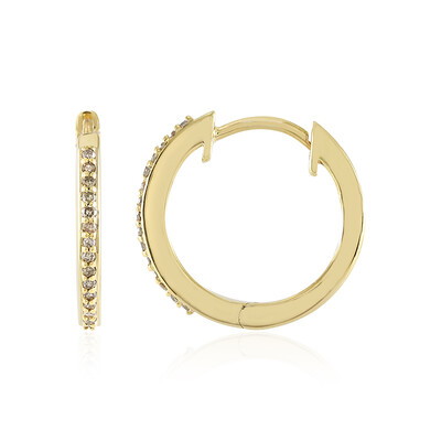 Zilveren oorbellen met I3 Champagne Diamanten
