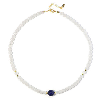 Zilveren halsketting met een lapis lazuli