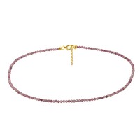 Zilveren halsketting met rhodochrosietstenen