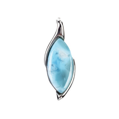 Zilveren hanger met een larimar