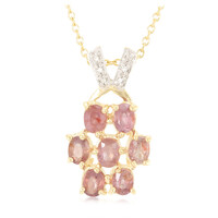 Gouden halsketting met Onverhitte Padparadscha Saffieren (AMAYANI)