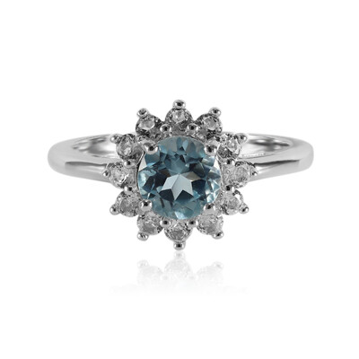 Zilveren ring met een hemel-blauwe topaas