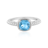 Zilveren ring met een Zwitsers-blauwe topaas