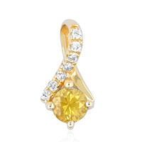 Gouden hanger met een gele saffier