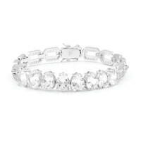 Zilveren armband met witte topaasstenen