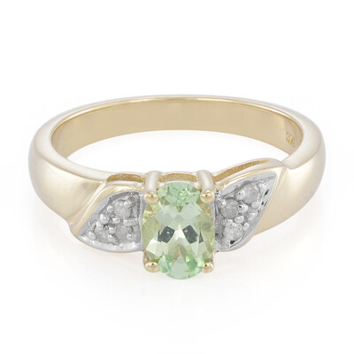 Gouden ring met een Merelani munt granaat