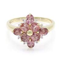 Gouden ring met Onverhitte Padparadscha Saffieren (AMAYANI)
