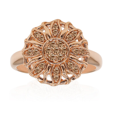 Gouden ring met SI1 Argyle Rose De France Diamanten (Annette)