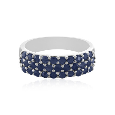 Zilveren ring met blauwe saffieren