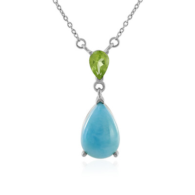 Zilveren halsketting met een larimar