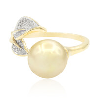 Gouden ring met een gouden zuidzee parel (TPC)