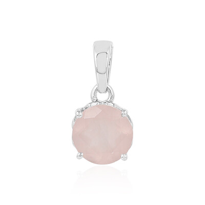 Zilveren hanger met een rozen kwarts