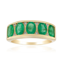 Gouden ring met Zambia-smaragdstenen