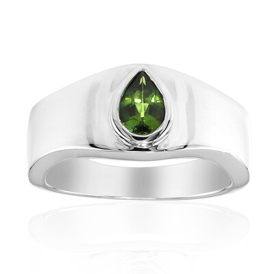 Zilveren ring met een groene toermalijn