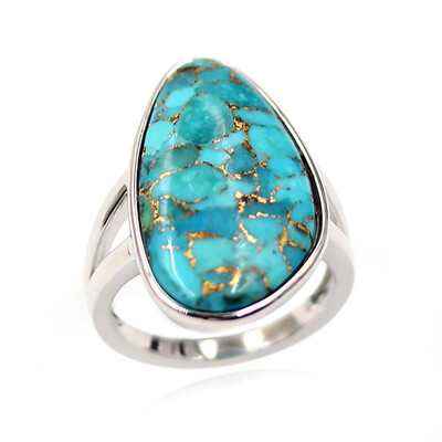 Zilveren ring met een Blauwe Koper Turkoois (Faszination Türkis)