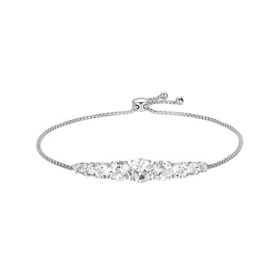 Zilveren armband met een witte topaas