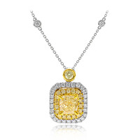 Gouden halsketting met een gele SI2 diamant (CIRARI)