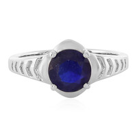 Zilveren ring met een Madagaskar Blauwe Saffier