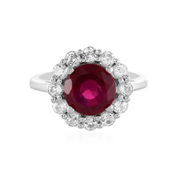 Zilveren ring met een Madagaskar Robijn