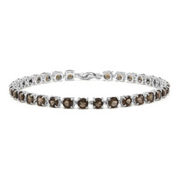 Zilveren armband met rookkwartskristallen