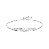 Zilveren armband met een witte topaas