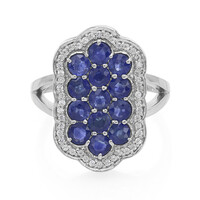 Zilveren ring met Kanchanaburi saffieren