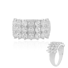 Zilveren ring met witte topaasstenen