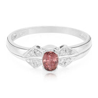 Zilveren ring met een Padparadscha saffier