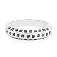 Zilveren ring met zwarte spinelstenen