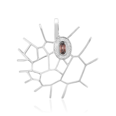 Zilveren hanger met een Champagne Zirkoon (MONOSONO COLLECTION)