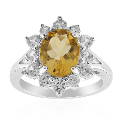 Zilveren ring met een citrien