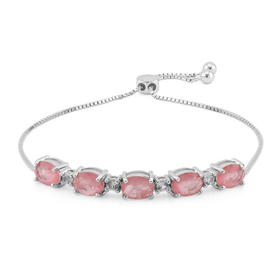 Zilveren armband met Pastelroze Kwartskristallen