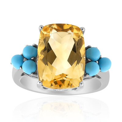Zilveren ring met een citrien