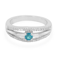 Zilveren ring met een neon blauwe apatiet