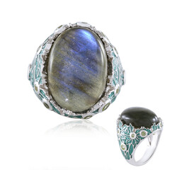Zilveren ring met een Blauwe Minary Labradoriet (Adela Silber)