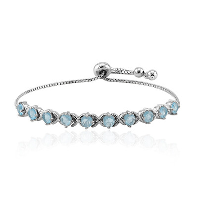 Zilveren armband met Pastelblauwe Kwartskristallen