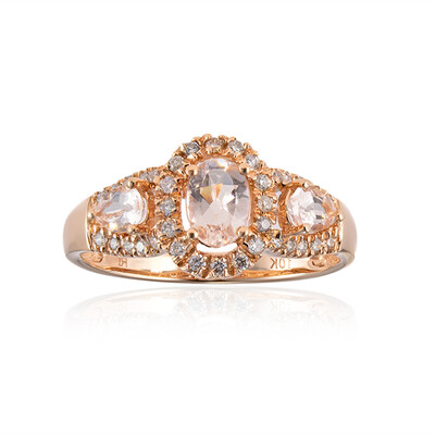 Gouden ring met een AAA Morganiet