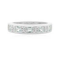 Zilveren ring met aquamarijnstenen