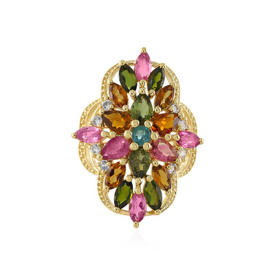 Zilveren ring met toermalijnen
