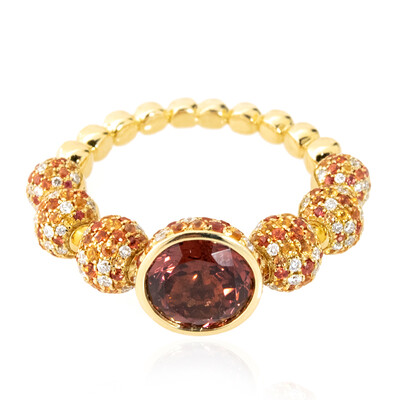 Gouden ring met een edele rode spinel (de Melo)