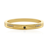 Zilveren ring met een zwarte diamant
