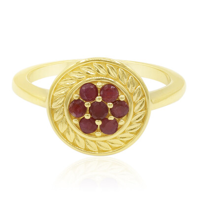 Zilveren ring met robijnen
