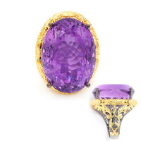 Zilveren ring met een amethist (Gems en Vogue)