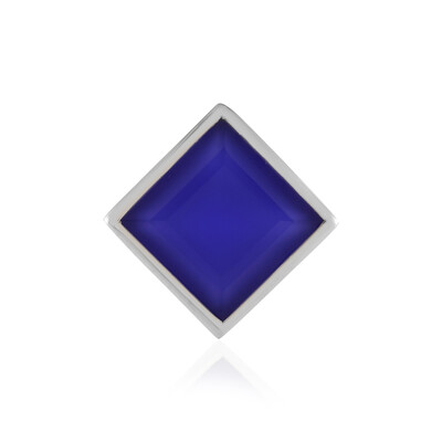 Zilveren hanger met een Blauwe chalcedoon (MONOSONO COLLECTION)