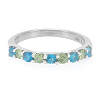 Zilveren ring met neon blauwe apatieten