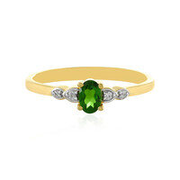 Zilveren ring met een Russische diopsied