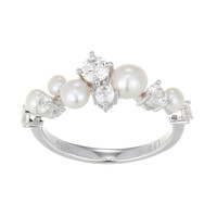 Zilveren ring met een Witte zoetwater kweekparel